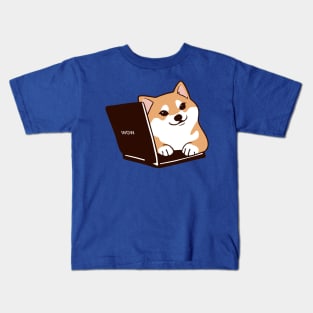 Laptop Shibe Kids T-Shirt